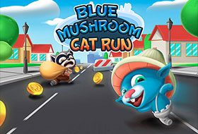 Blue Mushroom Cat Run